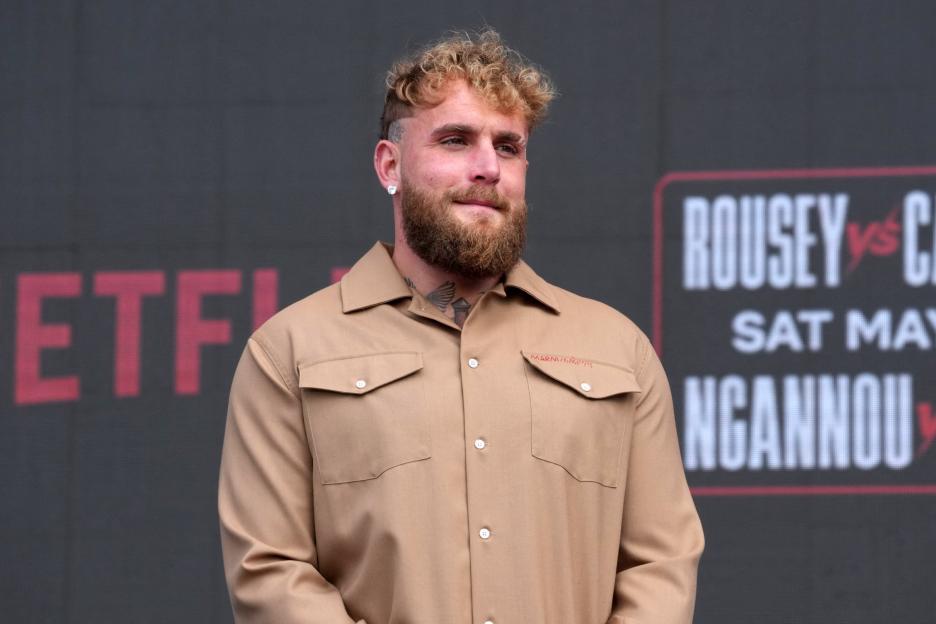 Jake Paul at a press conference.