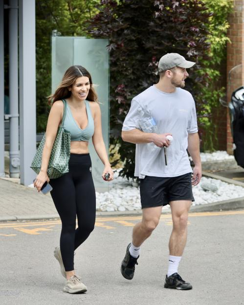 Ekin-Su Culculoglu and Christopher East leaving a gym after a workout session.