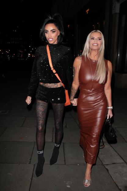 Katie Price and Kerry Katona walking hand-in-hand to the Geordie Shore event.