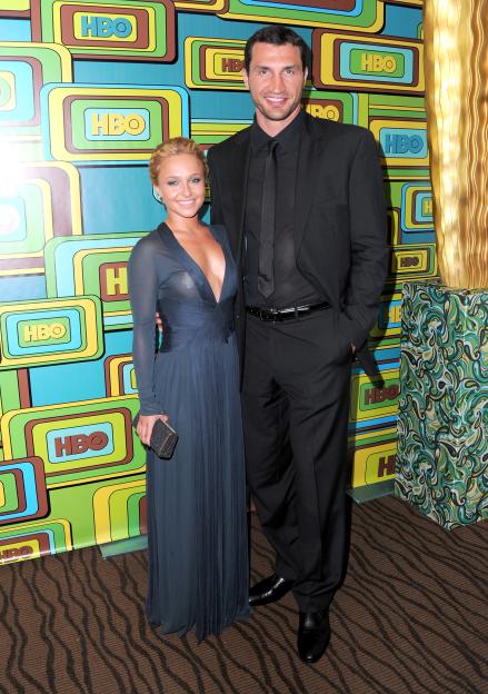 Actress Hayden Panettiere and heavyweight boxer Wladimir Klitschko at HBO's Post 2011 Golden Globe Awards Party.