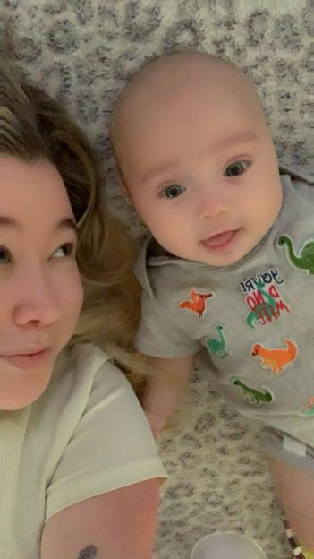 Megan Popps with her son Leo Debelak.