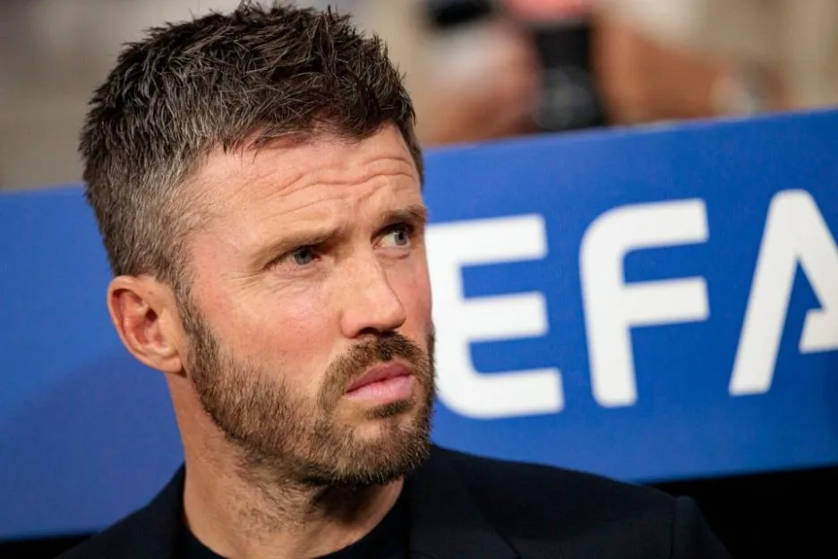 Michael Carrick looks on during the UEFA Champions League match.