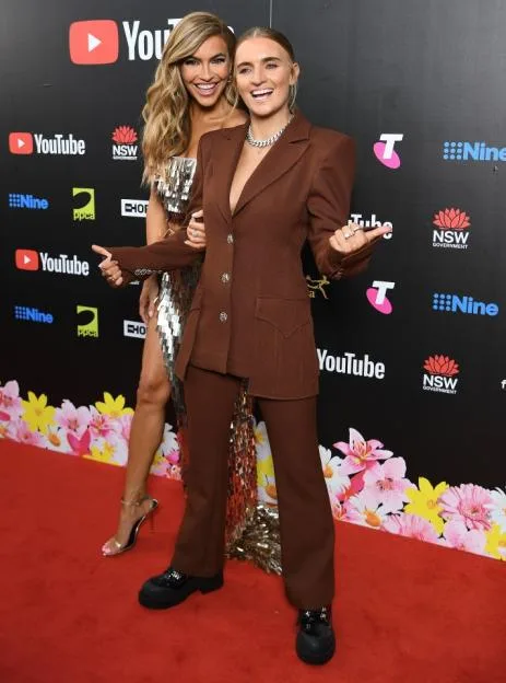 Chrishell Stause and G Flip pose on the red carpet at the ARIA Awards.