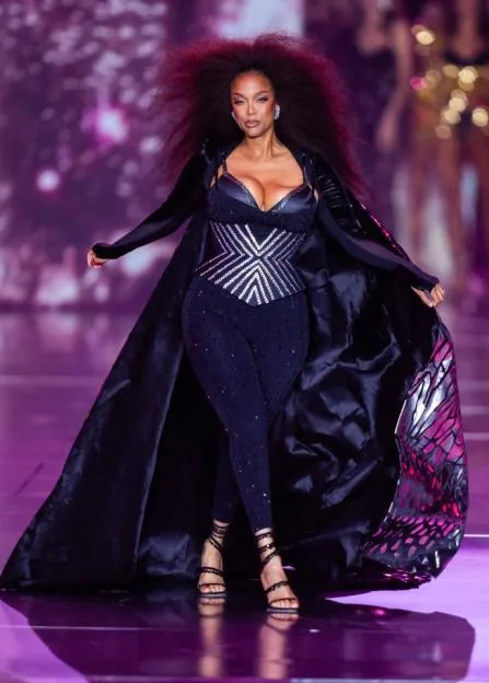 Tyra Banks walks the runway during the Victoria's Secret Fashion Show.