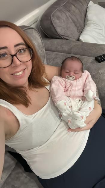 Mum nearly "died" in childbirth after feeling hot as she was being stitched up
