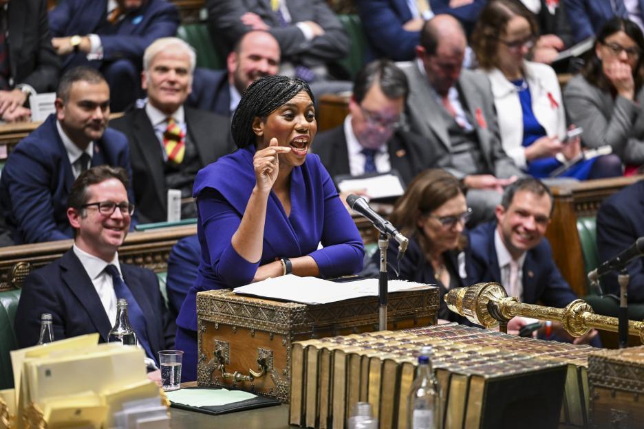 Conservative Party leader Kemi Badenoch speaking after Chancellor of the Exchequer Rachel Reeves delivered her Budget in the House of Commons.