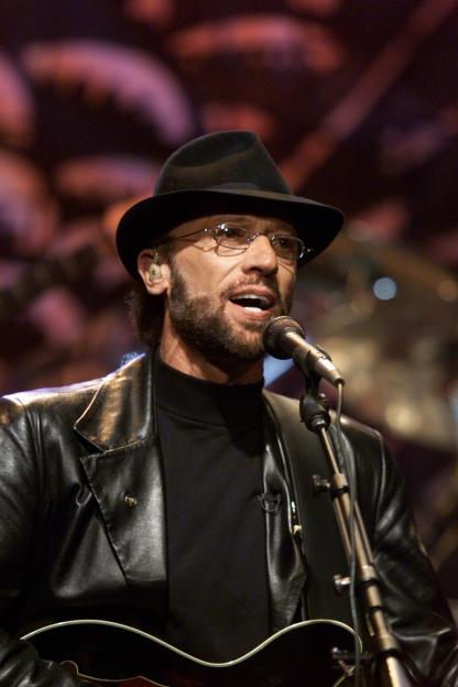 Musician Maurice Gibb performing with the Bee Gees.