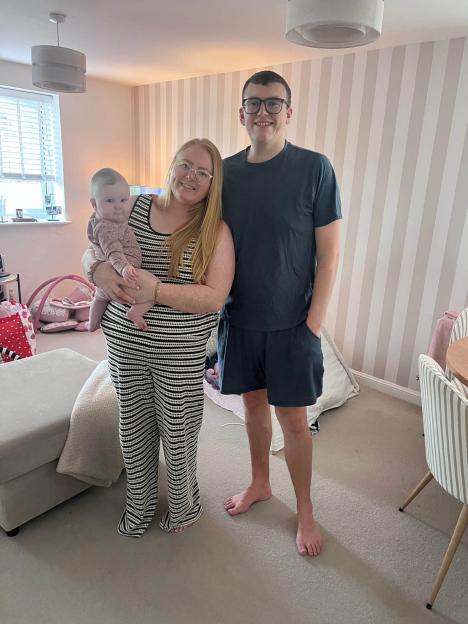 Chloe and Jake Watts with their daughter Orla Ann.