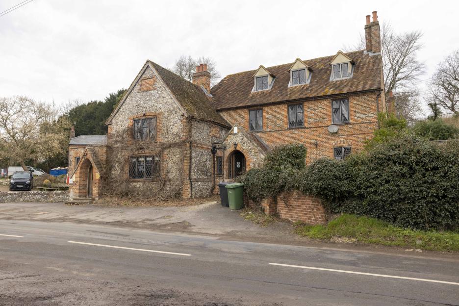 The Crown Inn pub, Russell Brand's now-closed and run down pub and barn in Pishill, Oxfordshire.