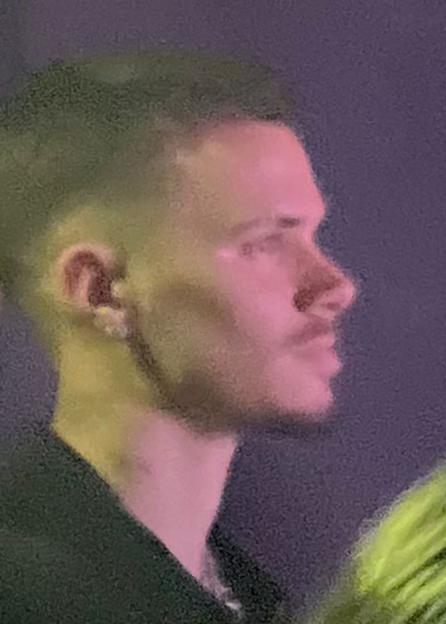 David Beckham and Romeo Beckham watching Cruz Beckham and The Breakers performing in concert.