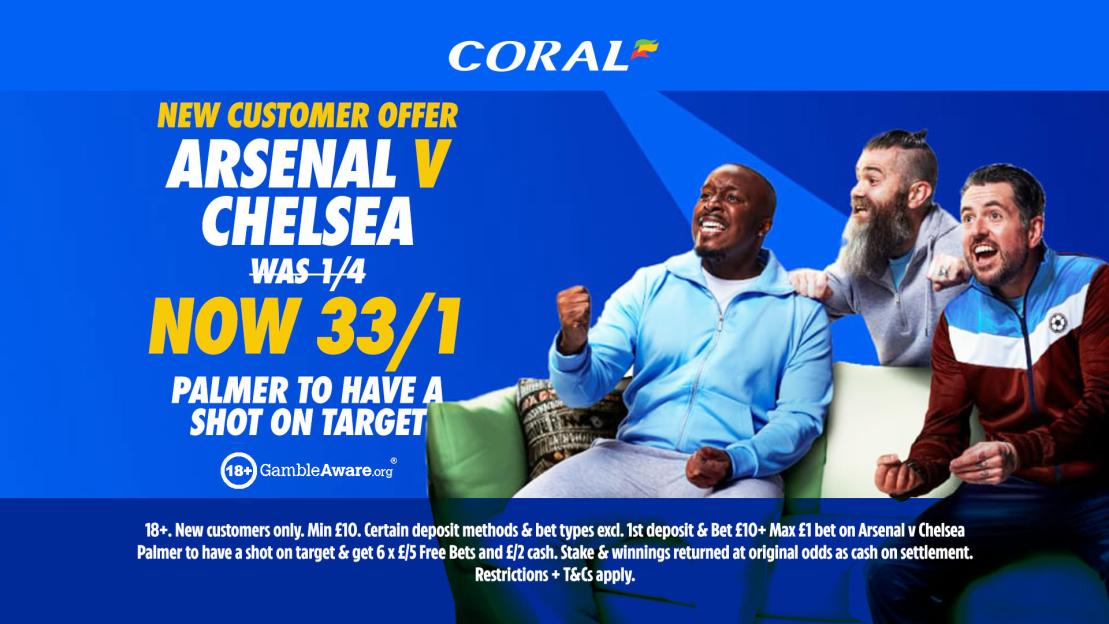 Arsenal vs Chelsea: Score a 33/1 Odds on Cole Palmer to Land a Shot on Target with Coral!