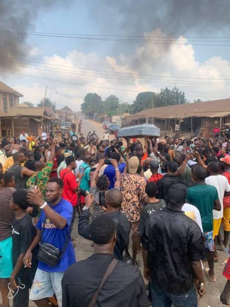 Edo Protests: Furious Youths Tear Down Tinubu's Billboard Over Kidnapping Concerns