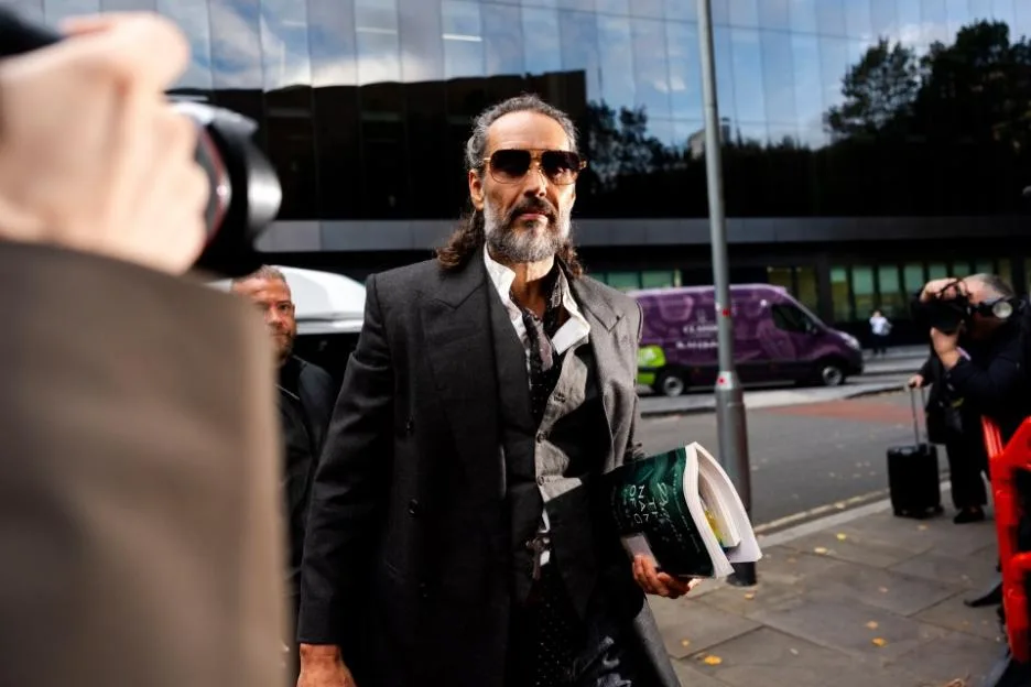 Russell Brand arriving at Southwark Crown Court, London.