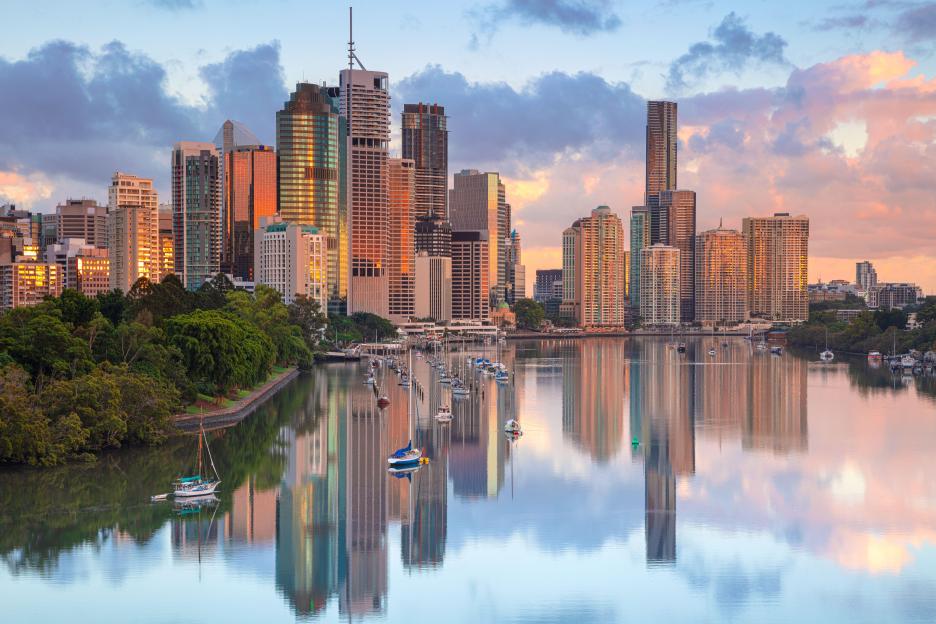 Brisbane. Cityscape image of Brisbane skyline during sunrise in Australia.