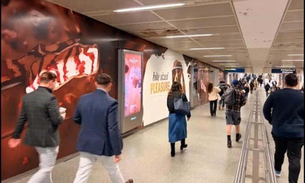 'Controversial Magnum Ad at Major Train Station Leaves Staff and Passengers Feeling Nauseous'