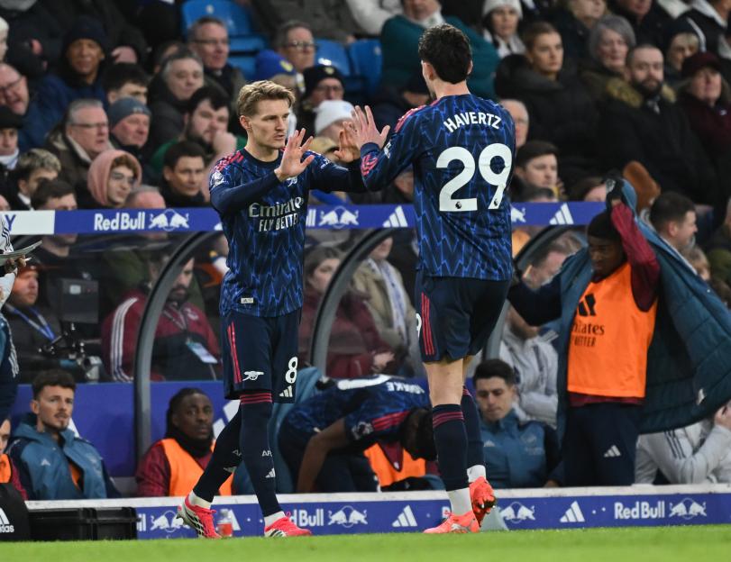 Martin Odegaard substituting Kai Havertz.