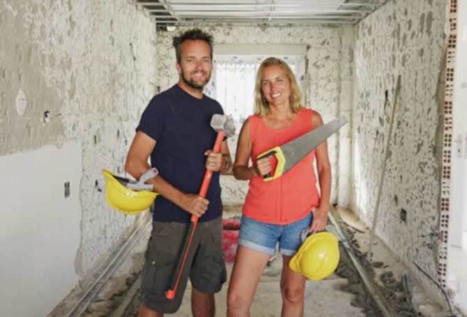Jasmine Harman and husband Jon in Renovation in the Sun.
