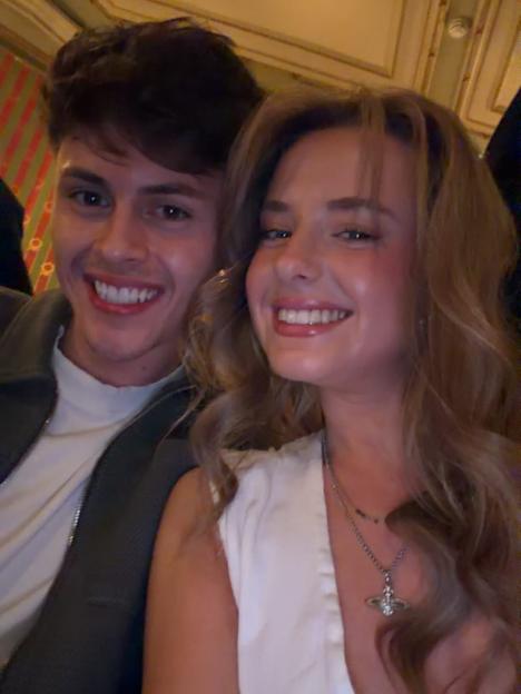 Hollyoaks co-stars Brook Debio and Chloe Atkinson smiling together.