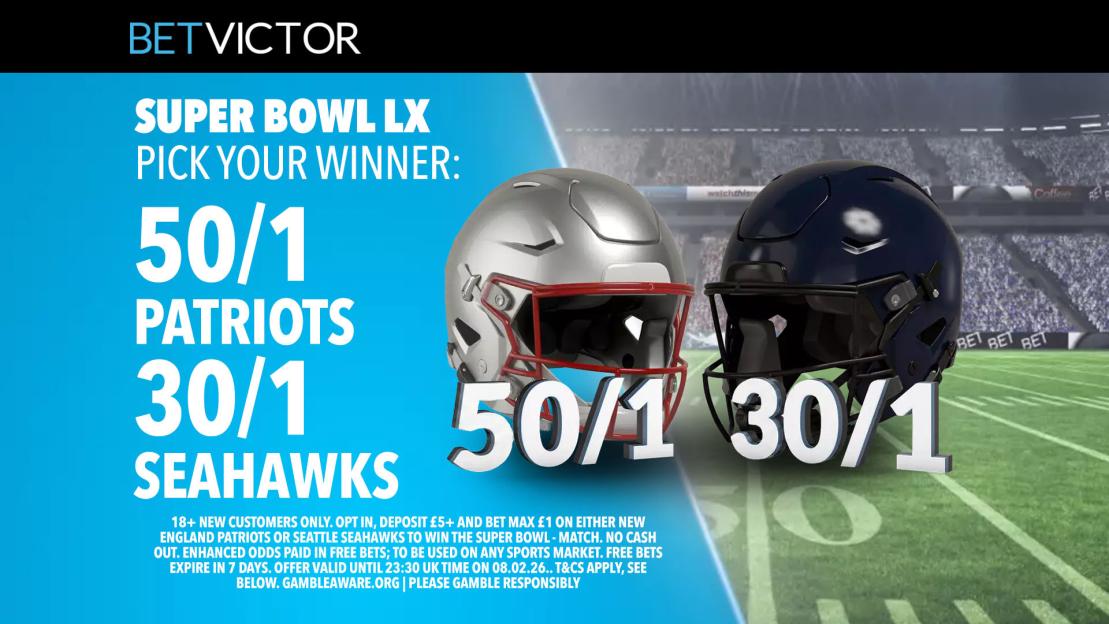 'Score Big This Super Bowl LX: Bet on the Patriots at 50-1 or the Seahawks at 30-1 with BetVictor!'