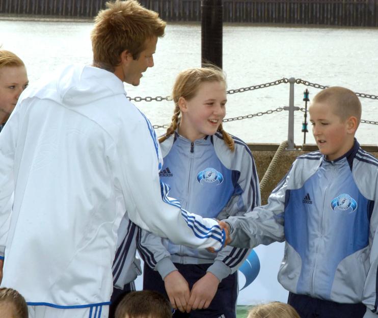 DAVID BECKHAM FOOTBALL ACADEMY LAUNCH, TRINITY BUOY WHARF, LONDON, BRITAIN - 14 MAR 2005
