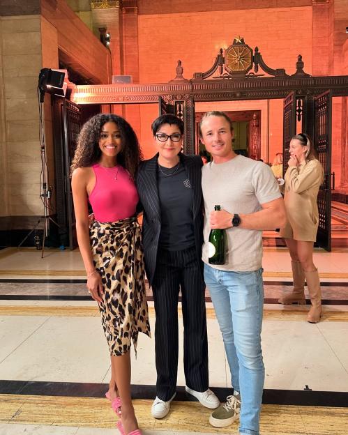 Reality TV couple Natalie and Jack Visick posing with a woman.