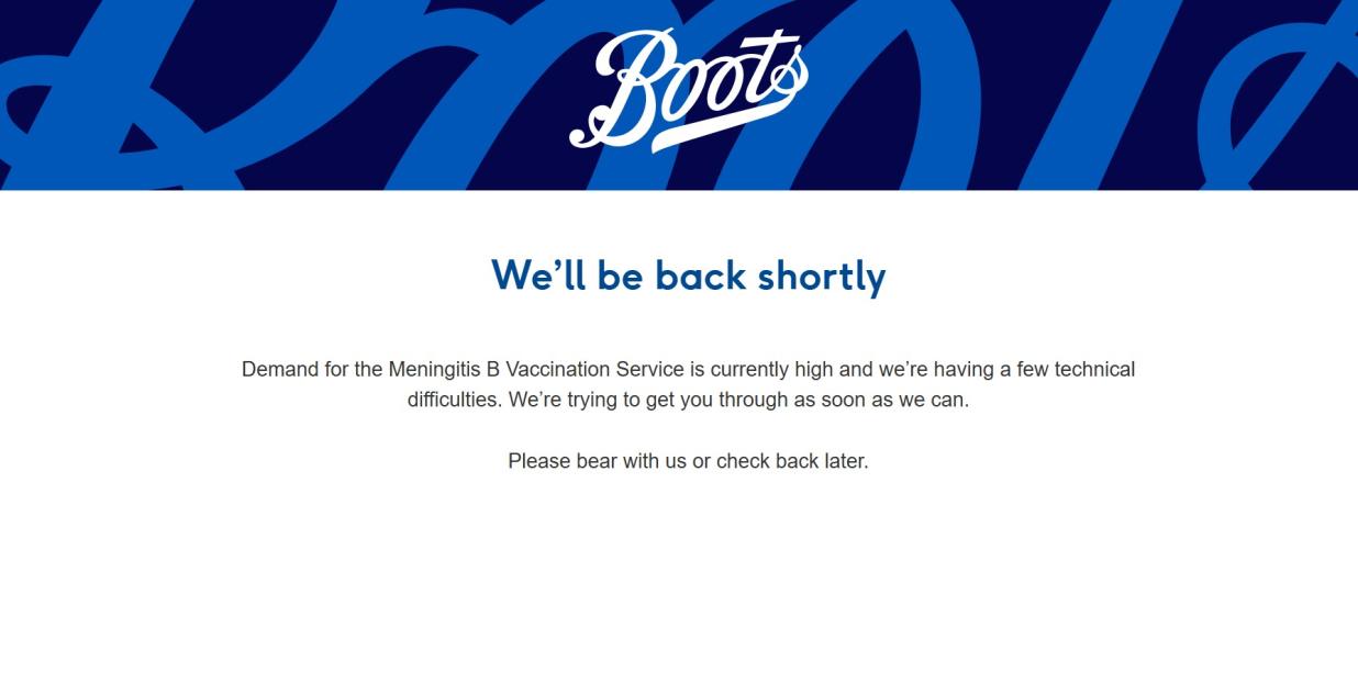 Boots Website Meltdown as Demand for Meningitis Jabs Surges and Pharmacies Run Out