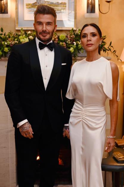 David and Victoria Beckham at a dinner celebrating Slow Food and Slow Fashion.