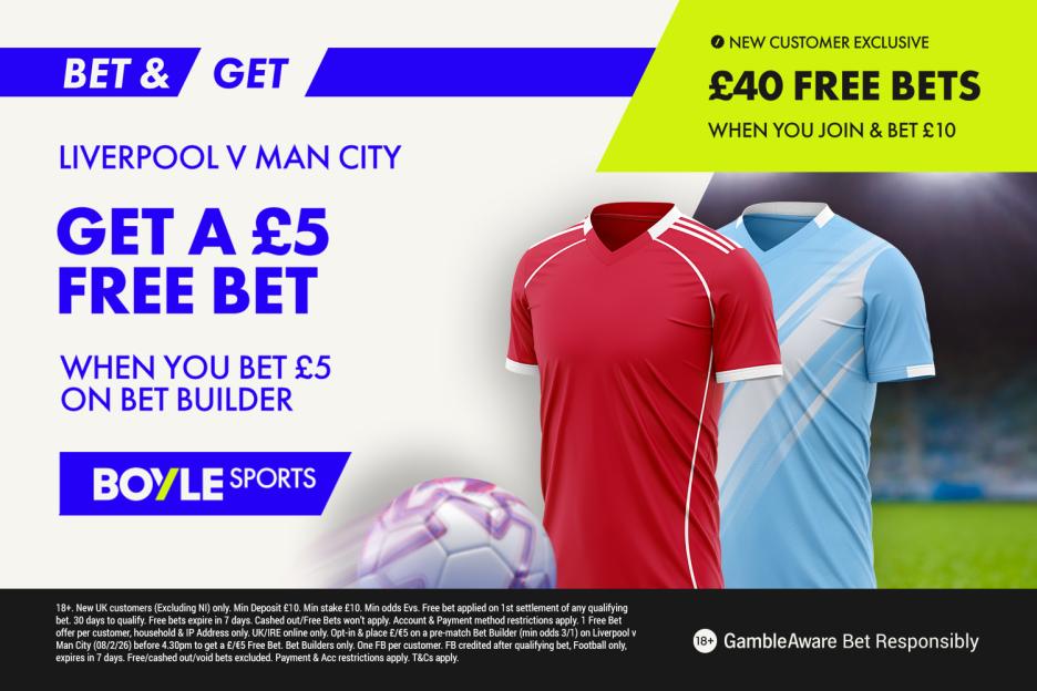 Score £40 in Free Bets with BOYLE Sports for Liverpool vs. Man City + Grab an Extra £5 Bet Builder Bonus!
