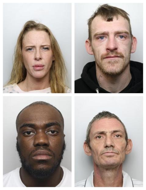 Collage of four mugshots of Demi Dunford, Alex Taff, Osai Williams, and Andrew Horton.