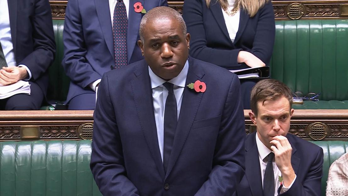 Justice Secretary David Lammy addressing the House of Commons.