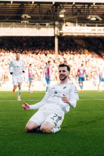 Mason Mount of Manchester United celebrates after scoring their second goal.