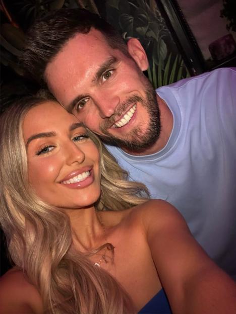 Gaz Beadle smiling with his girlfriend Maia.