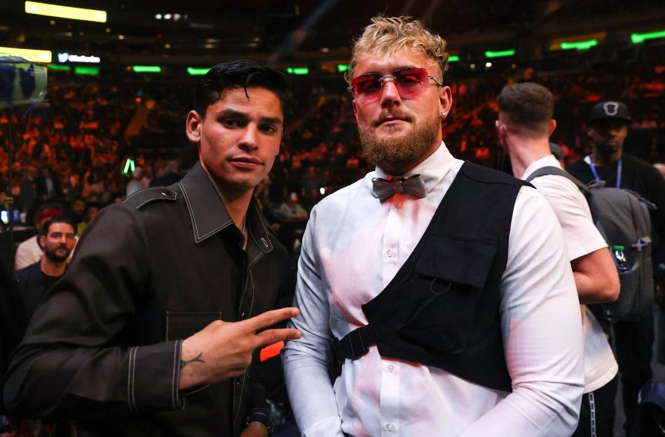Ryan Garcia and Jake Paul posing for a photo.