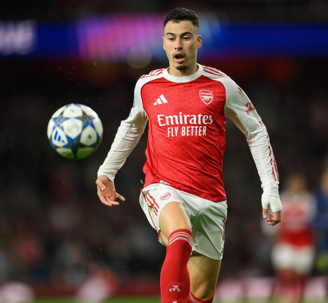 London, UK. 21st Oct, 2025. Arsenal v Athletico Madrid - Champions League - Emirates Stadium - London. Arsenal's Gabriel Martinelli in action. Picture Credit: Mark Pain/Alamy Live News