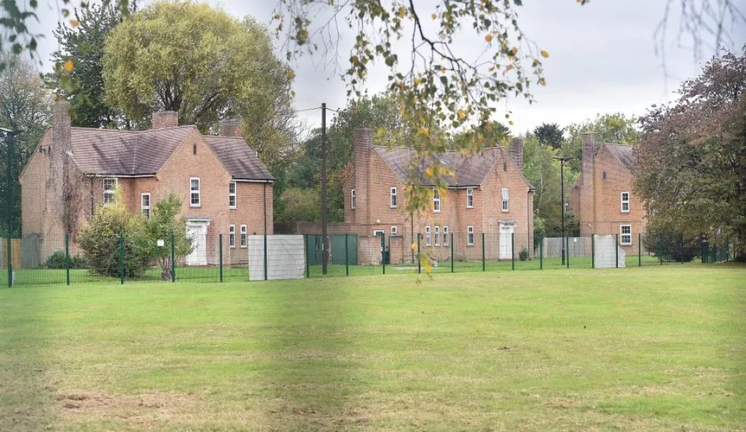 Brick houses at the proposed migrant center at the Linton-on-Ouse RAF base.