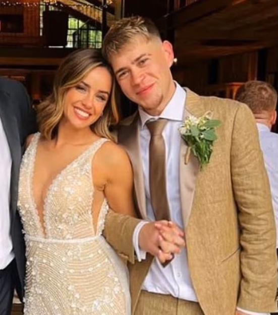 Georgia May Foote and her husband Kris Evans.