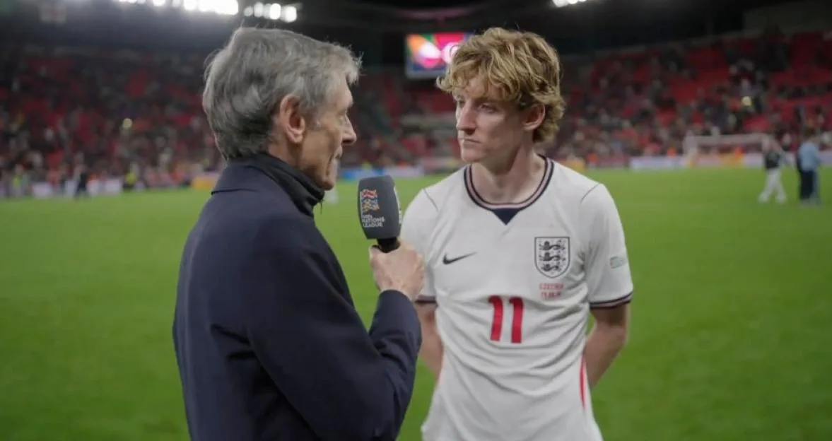 Anthony Gordon quickly backtracks on Trent Alexander-Arnold comment in live ITV interview after England win over Czechia