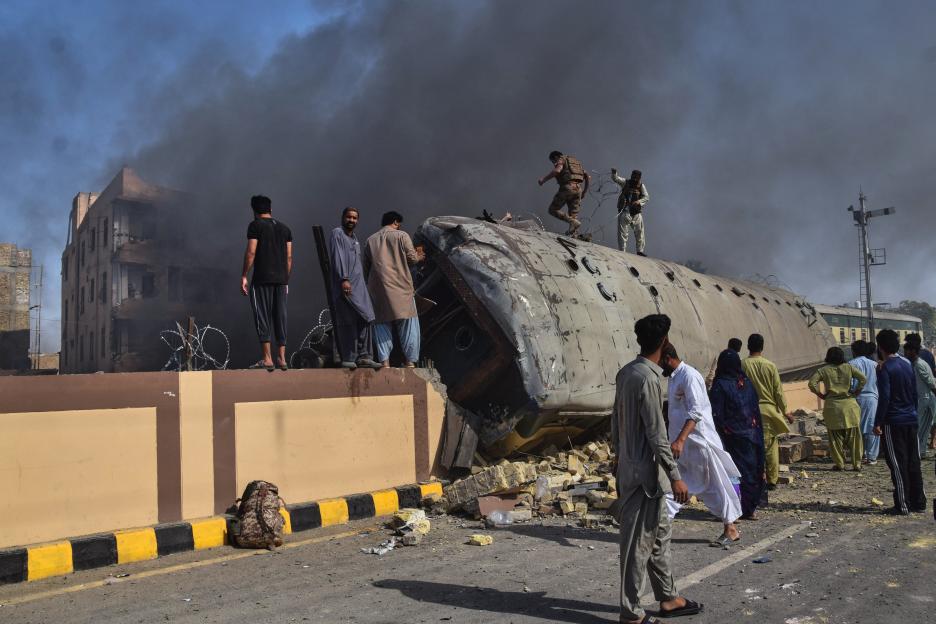 Tragic Train Bombing in Pakistan: 24 Lives Lost as Military Carriages Are Engulfed in Fireball Explosion