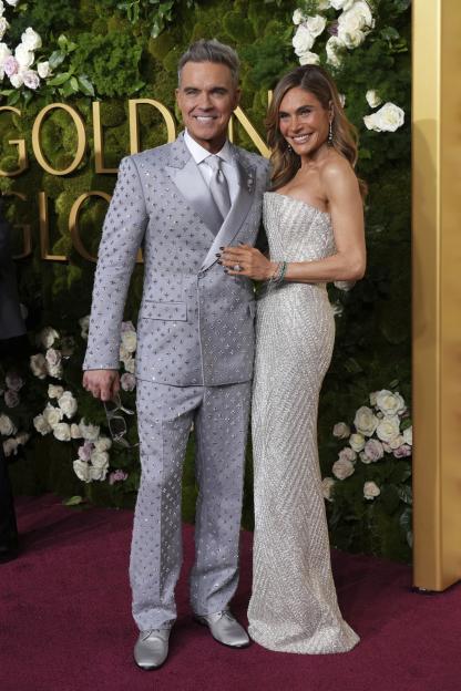 Robbie Williams and Ayda Field at the 82nd Golden Globes.
