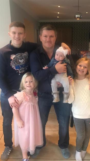 Ricky Hatton MBE with his children.