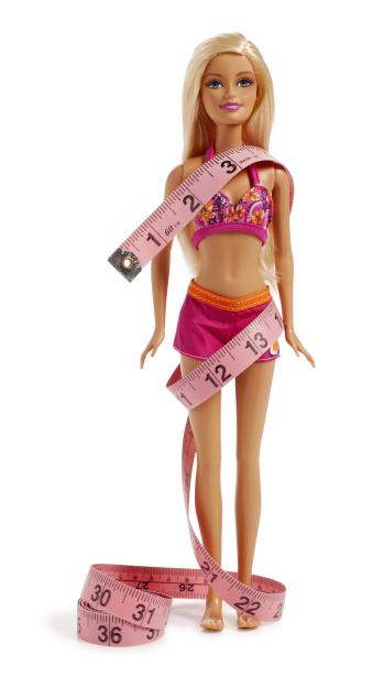 Barbie Doll in a Bikini Wrapped with Tape Measure
