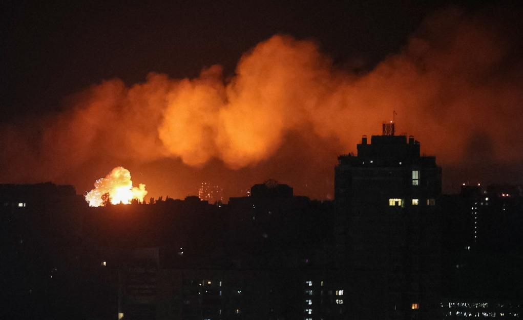 Russian missile strike in Kyiv