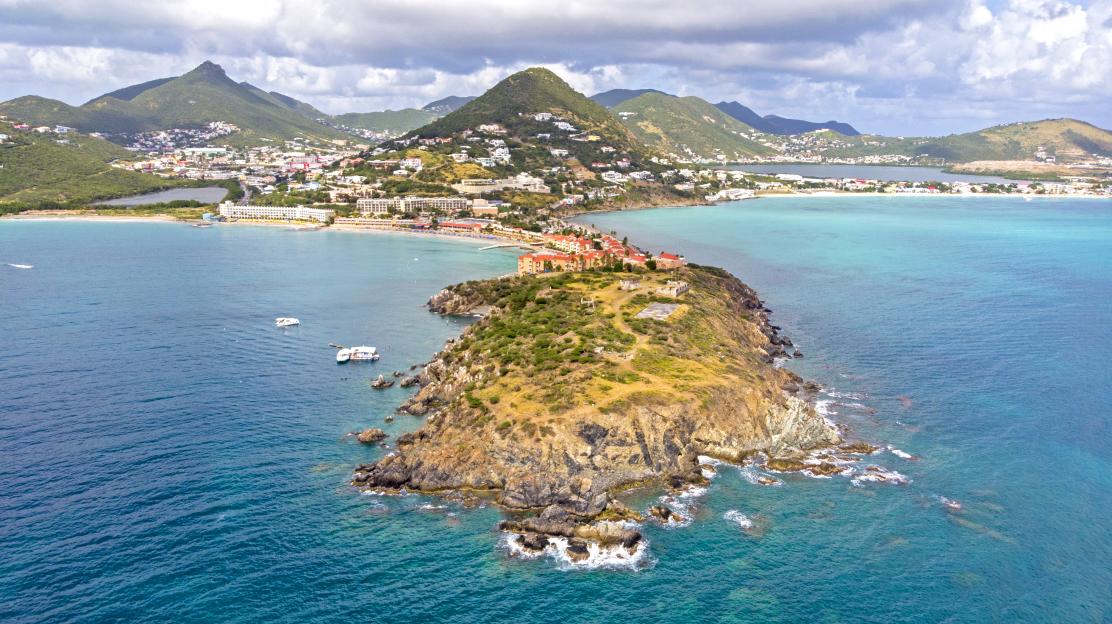 Aerial view of Islands of St. Maarten