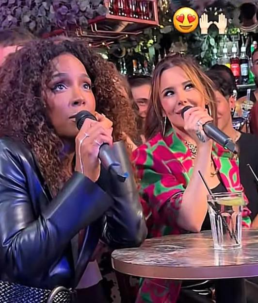 Cheryl and Kelly Rowland filming for The Voice UK in Manchester's Gay Village.
