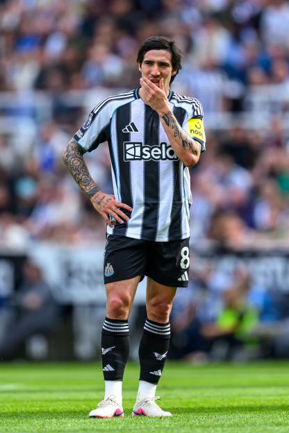 Sandro Tonali during a Premier League match between Newcastle United and Brighton and Hove Albion.