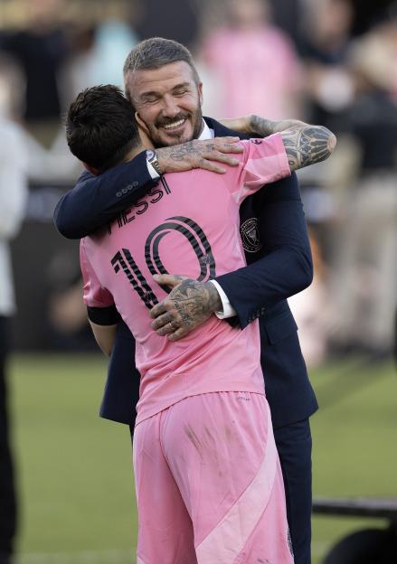 David Beckham Shares Heartfelt Embrace with Lionel Messi as Inter Miami Claims First MLS Title, but Wags Shine Bright on This Historic Evening