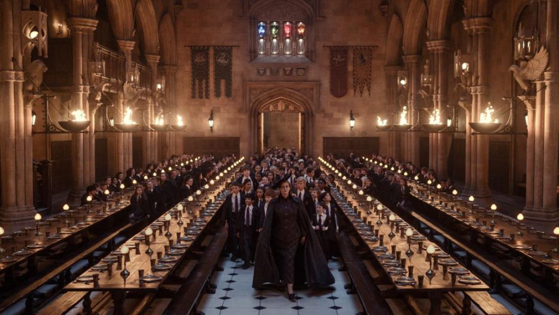 The Great Hall at Hogwarts from the first season of the HBO show Harry Potter and The Philosopher’s Stone.