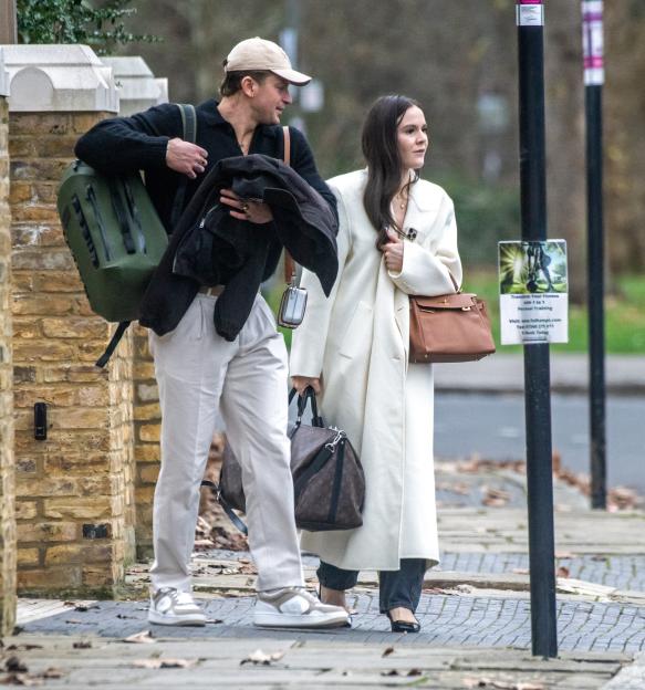 Adam Peaty and his new wife, Holly, leave Gordon Ramsay's home in London for their honeymoon.