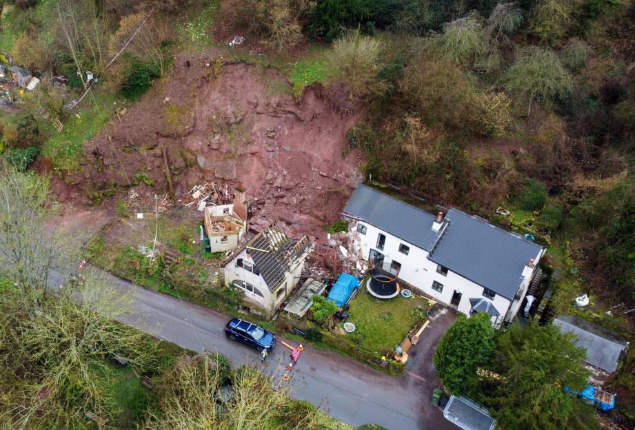 Family have miracle escape after landslide destroys village home