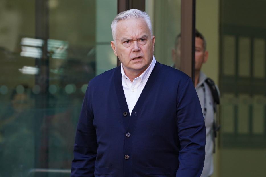 Huw Edwards, a former BBC broadcaster, outside Westminster Magistrates' Court in London.